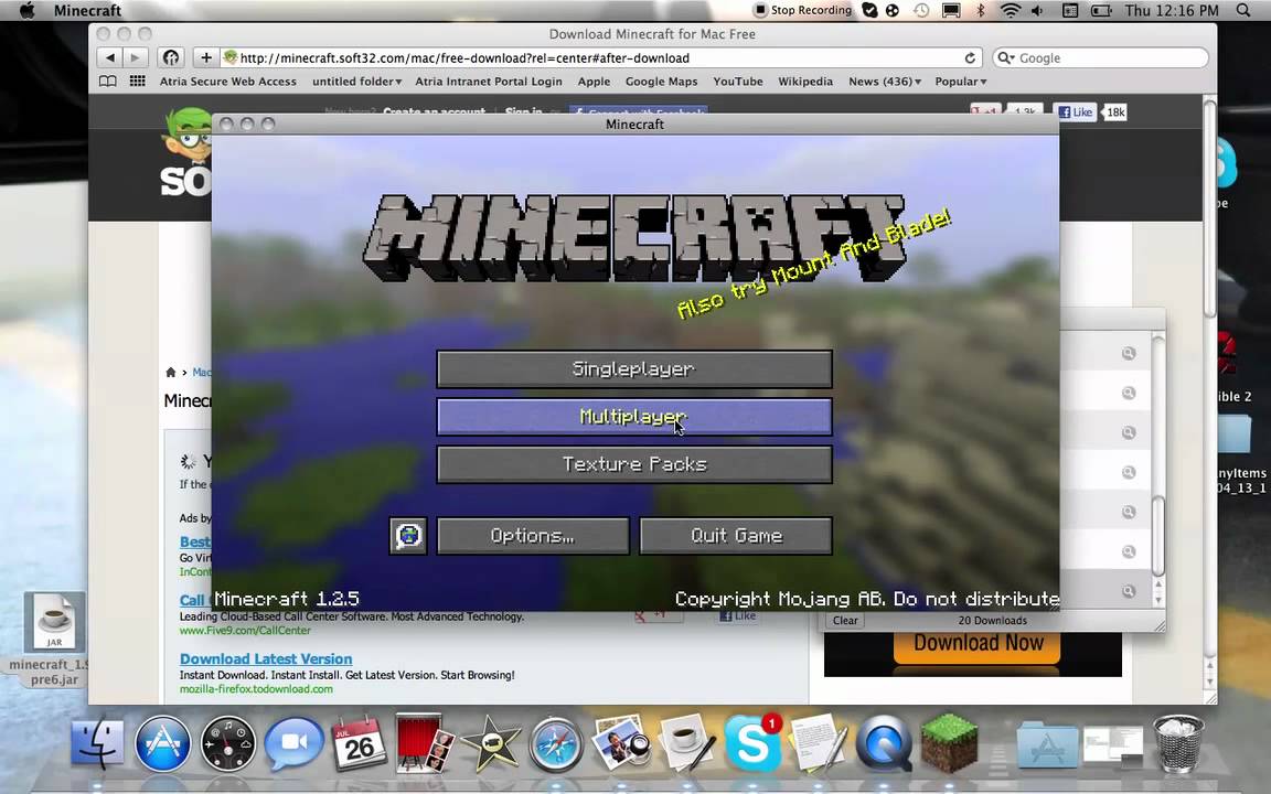 how to get minecraft on a mac for free